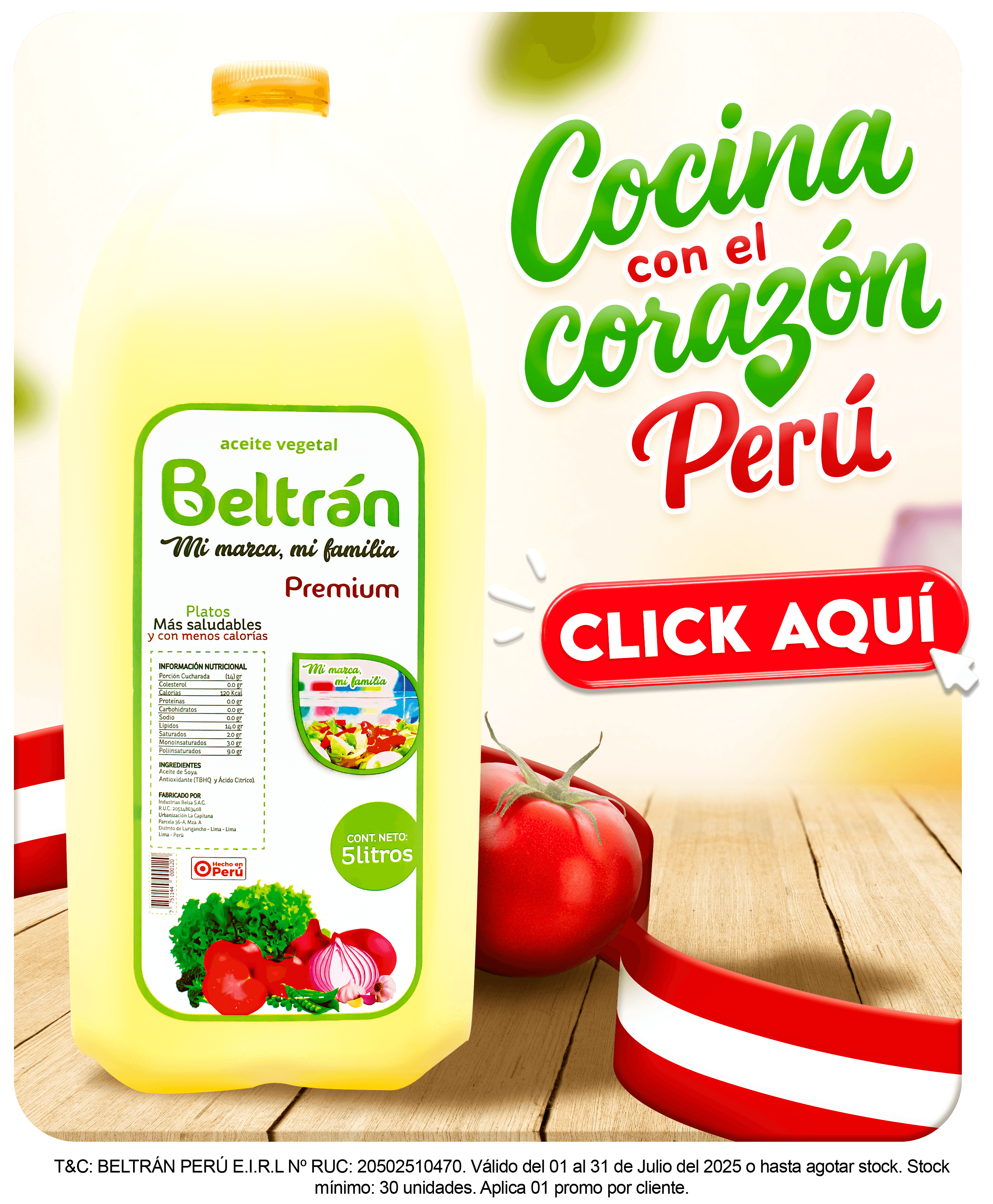 Cocina con el mejor aceite peruano