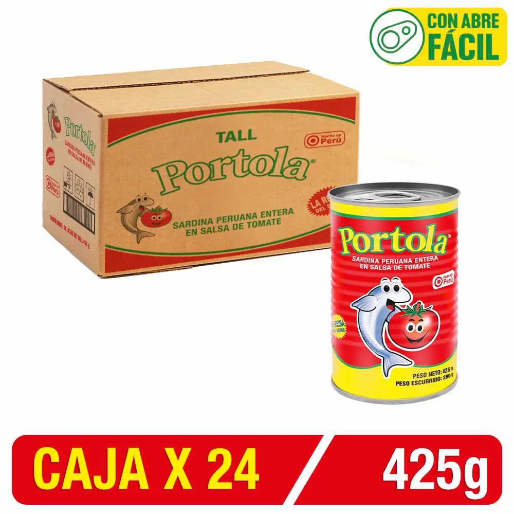 Sardina Peruana Entera S/Tomate Tall Portola Caja X 425 Gr X 24 Uni