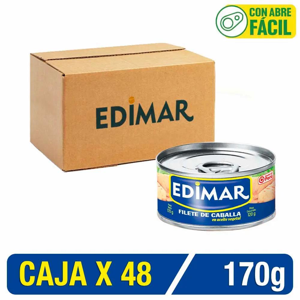 Filete De Caballa Edimar En Ac. Vegetal 1/2 Lb 170 Gr Caja X 48 Uni