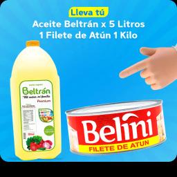 Aceite De Soya Beltrán X 5 Lt + Filete De Atún Belini  En Ac. Vegetal Ro-1000