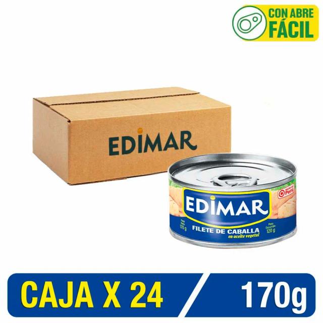 Filete De Caballa Edimar En Ac. Vegetal 1/2 Lb 170 Gr Caja X 24 Uni