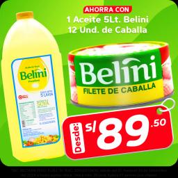 Aceite De Soya Belini X 5 Lt X 1 Uni + Filete De Caballa Belini 170 Gr X 12 Uni