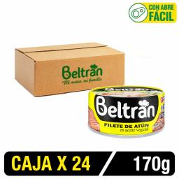 Filete De Atún Beltrán En Ac. Vegetal 1/2 Lb 170 Gr. Caja X 24 Uni