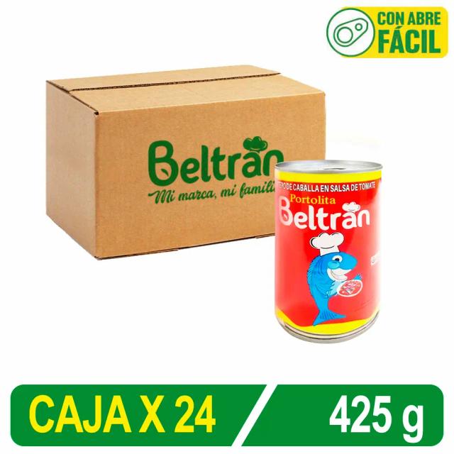 Tall Entero De Caballa Beltrán En S/Tomate X 425 Gr Caja X 24 Uni