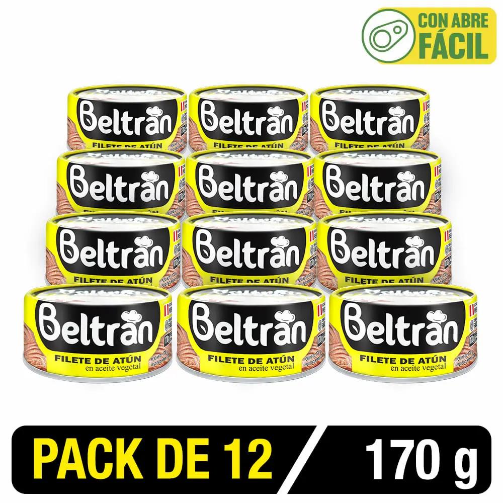 Filete De Atún Beltrán En Ac. Vegetal 1/2 Lb 170 Gr. Caja X 12 Uni