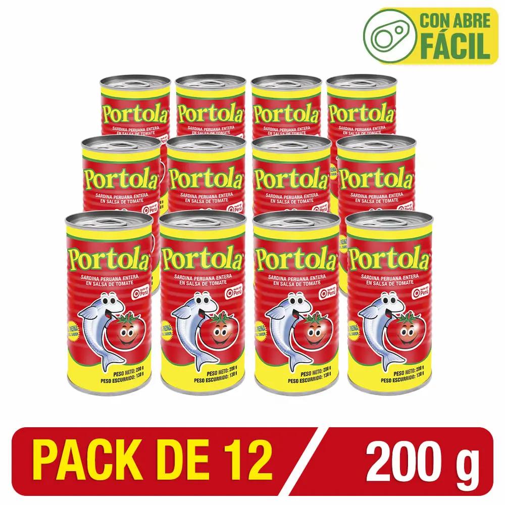 Portola Sardina Peruana Entera S/Tomate Caja X 200 Gr X 48 Uni Tinapon