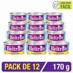 Grated De Jurel Beltrán En Agua Y Sal 1/2 Lb 170 Gr Caja X 12 Uni