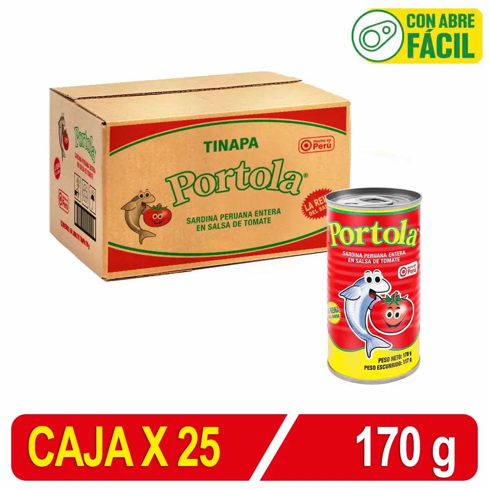 Sardina Peruana Entera Portola En S/Tomate X 170 Gr Caja X 25 Uni Tinapa