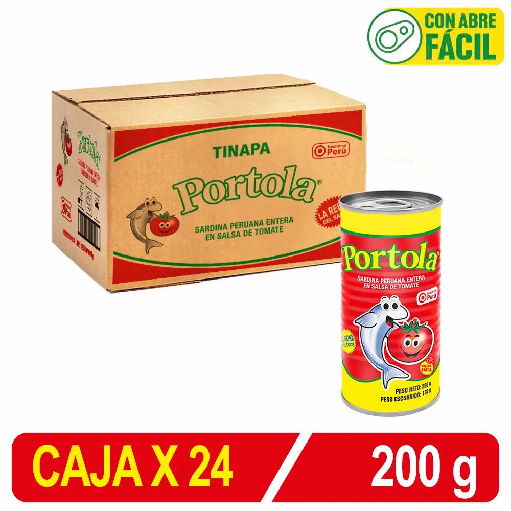 Portola Sardina Peruana Entera S/Tomate Caja X 200 Gr X 24 Uni Tinapon