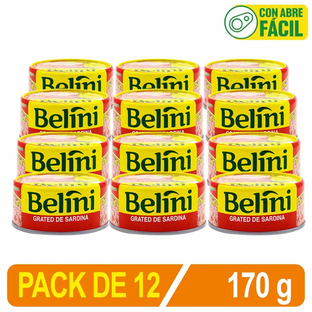 Grated De Sardina Peruana Belini En Agua Y Sal 1/2 Lb 170 Gr Caja X 12 Uni