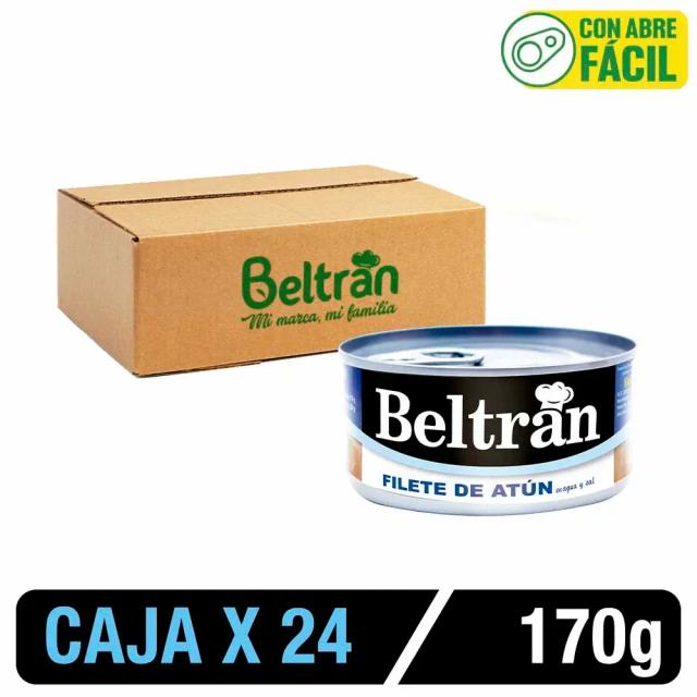 Filete De Atún En Agua Y Sal Beltrán 170 Gr Caja X 24 Uni