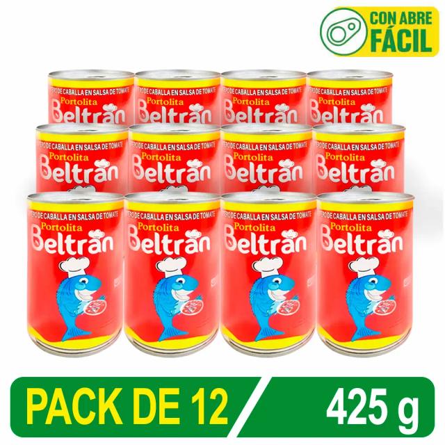 Tall Entero De Caballa Beltrán En S/Tomate X 425 Gr Caja X 12 Uni