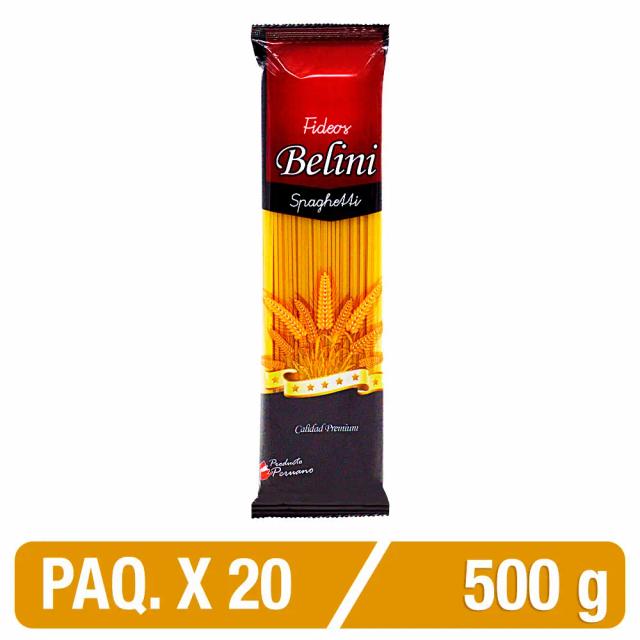 Fideo Belini Spaghetti X 500 Gr Paquete 20 Uni