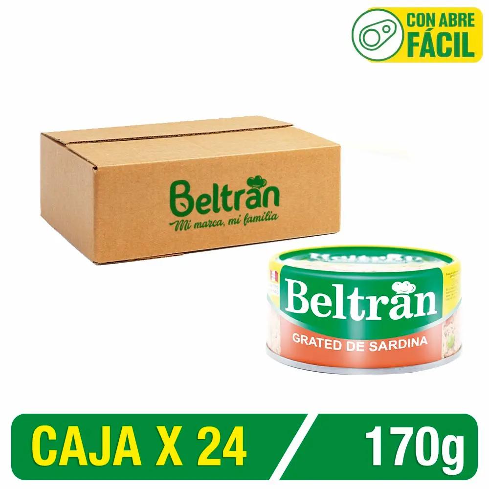 Grated De Sardina Peruana Beltrán En Agua Y Sal 1/2 Lb 170 Gr. Caja X 24 Uni