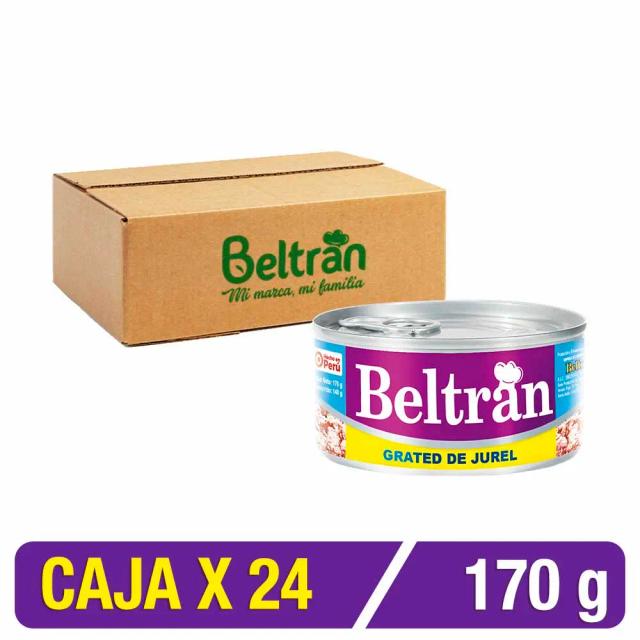 Grated De Jurel Beltrán En Agua Y Sal 1/2 Lb 170 Gr Caja X 24 Uni