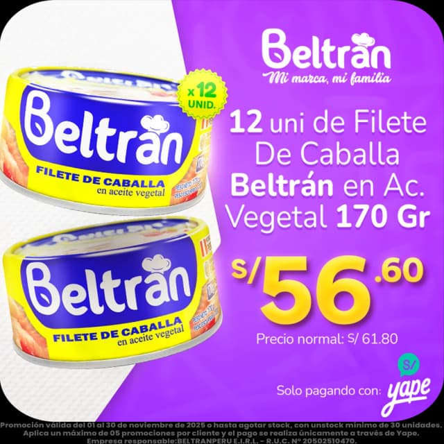 filete de caballa 12 uni