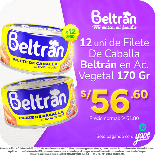 filete de caballa 12 uni