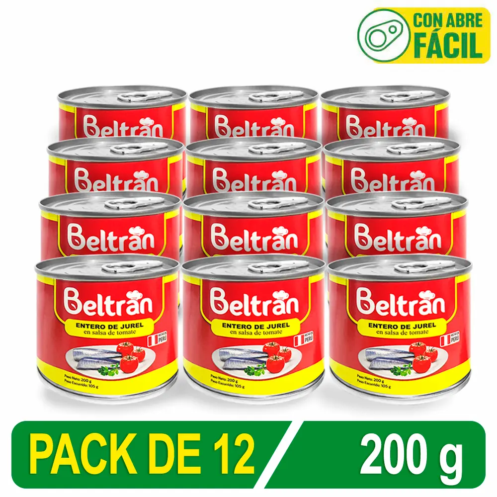 Entero De Jurel S/Tomate Beltrán Caja X 200 Gr X 12 Uni