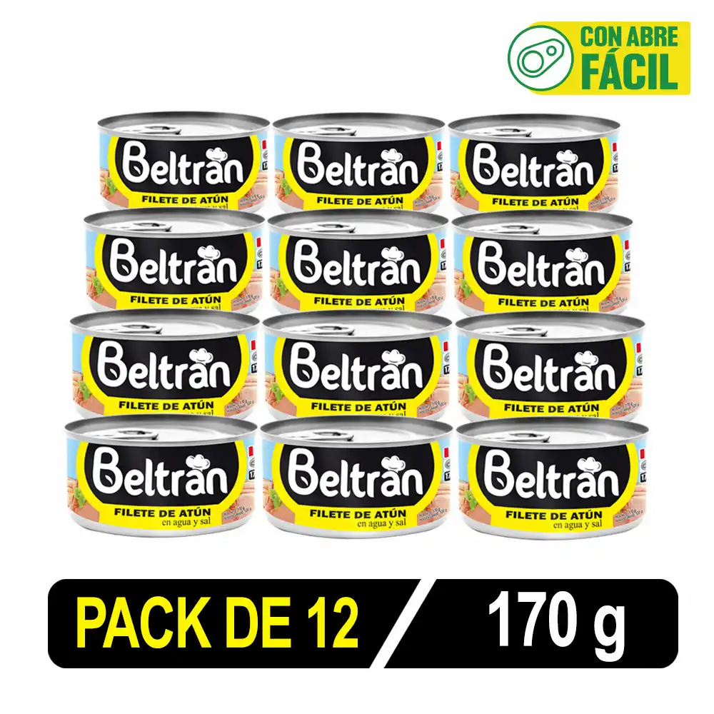Filete De Atún En Agua Y Sal Beltrán 170 Gr Caja X 12 Uni