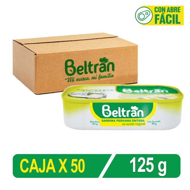 Entero De Anchoveta Beltrán Lito. En Ac. Vegetal 1/4 Club Caja X 50 Uni