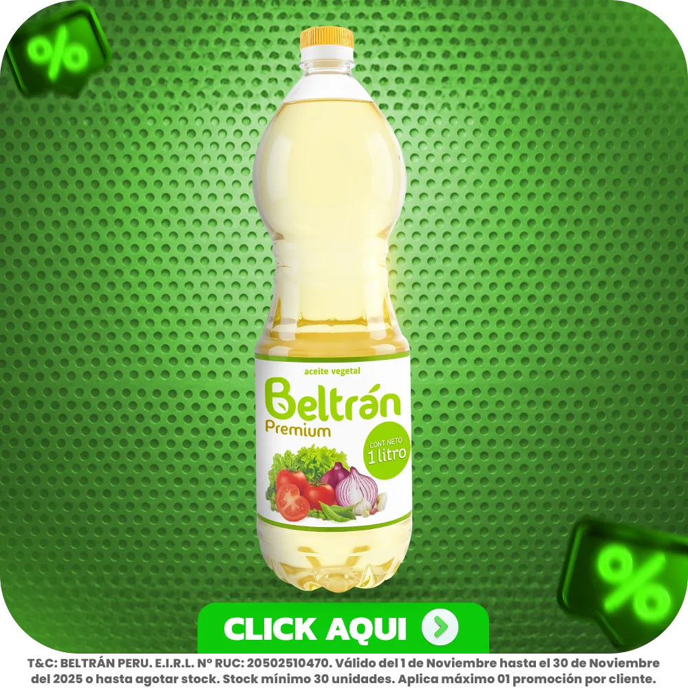 Aceite Vegetal Beltrán Galón de 5 litros +1 filete de Atún 1kg Belini